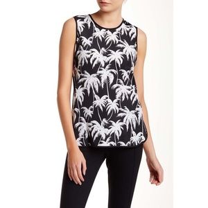 Vince Camuto Black White Palm Tree Top Size PS GUC